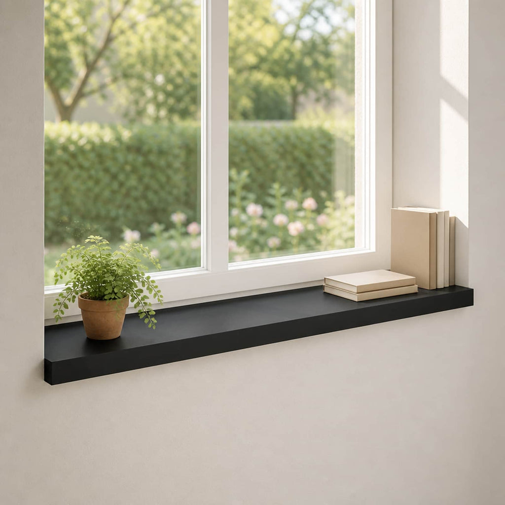 vidaXL Parapety 2 szt. Czarny 90 x 30 x 2 cm Drewno bukowe