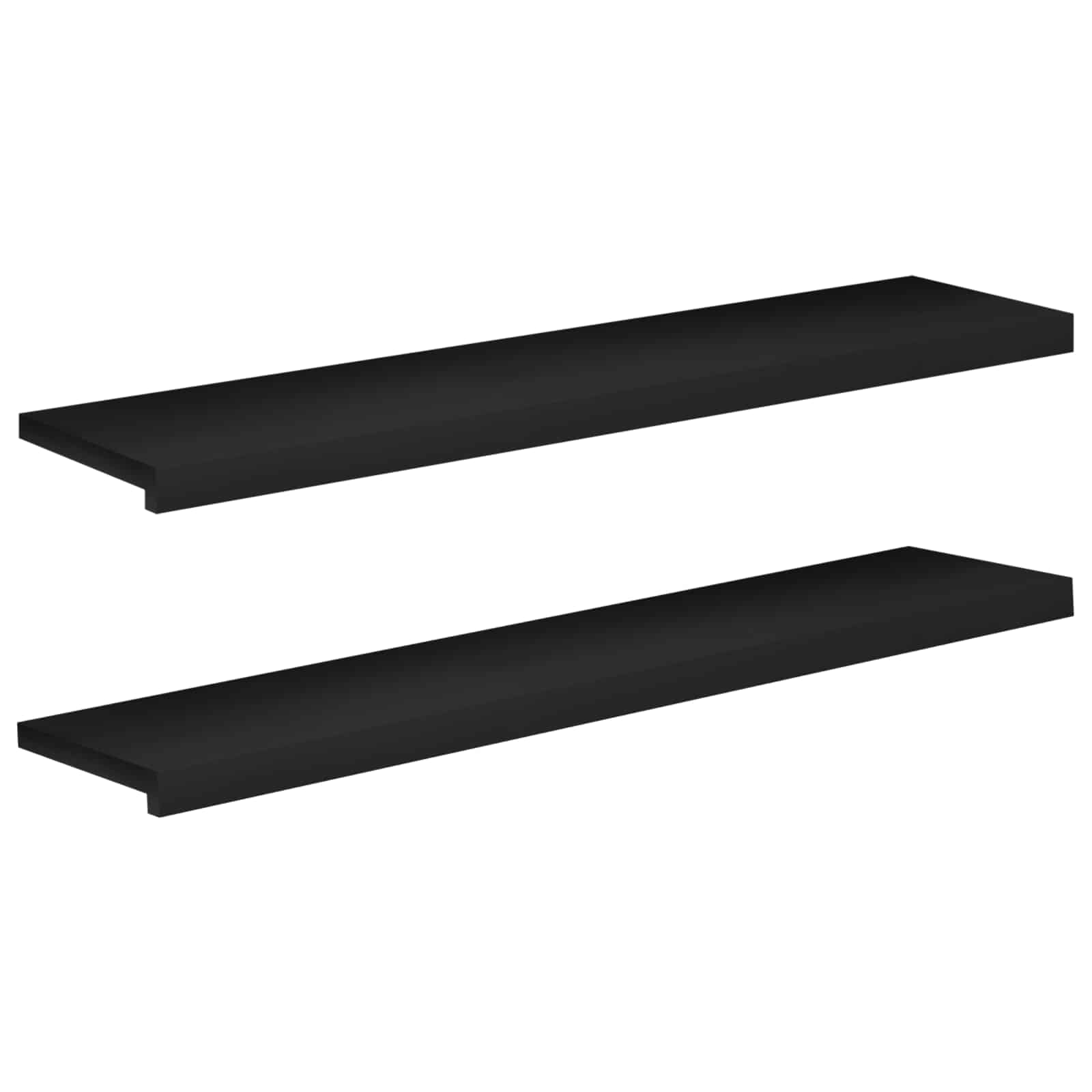 vidaXL Parapety 2 szt. Czarny 110 x 30 x 2 cm Drewno bukowe