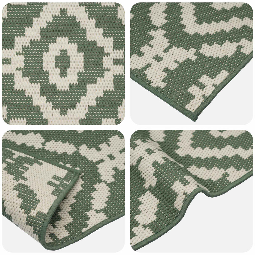 vidaXL Dywan strefowy Naturalny i zielony 160 x 230 cm PET