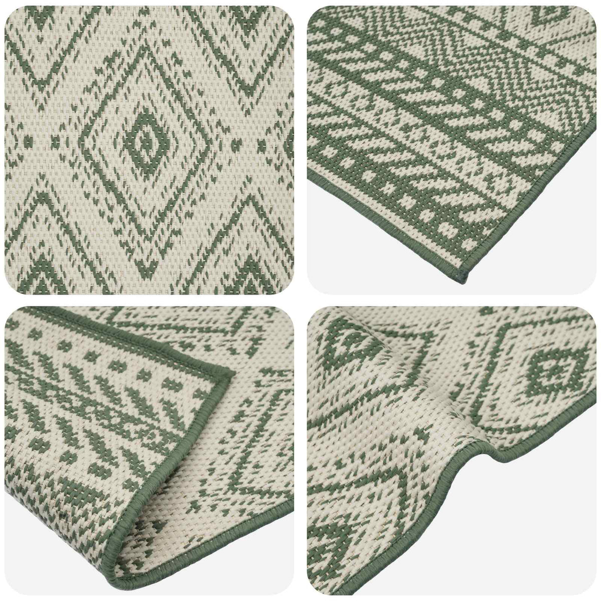 vidaXL Dywan strefowy Naturalny i zielony 160 x 230 cm PET