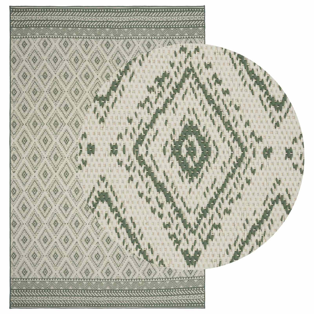 vidaXL Dywan strefowy Naturalny i zielony 160 x 230 cm PET