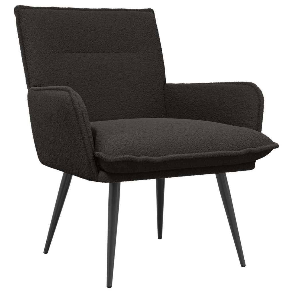 vidaXL Fotel Czarny Bouclé