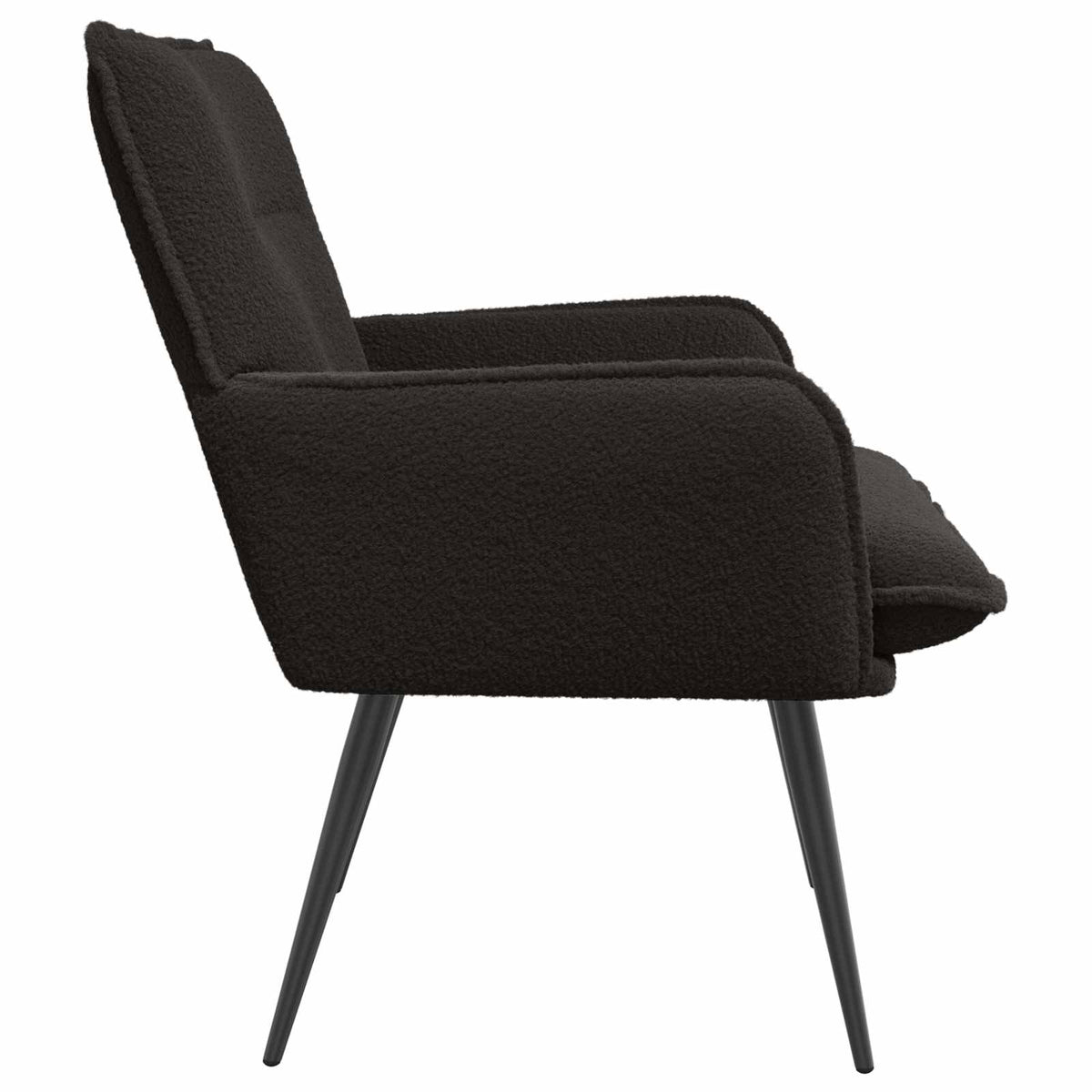 vidaXL Fotel Czarny Bouclé