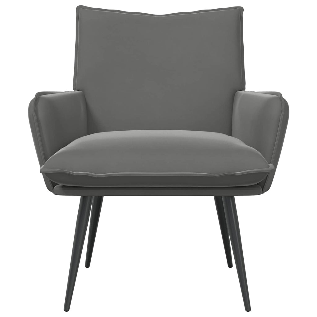 vidaXL Fotel ciemnoszary Welur
