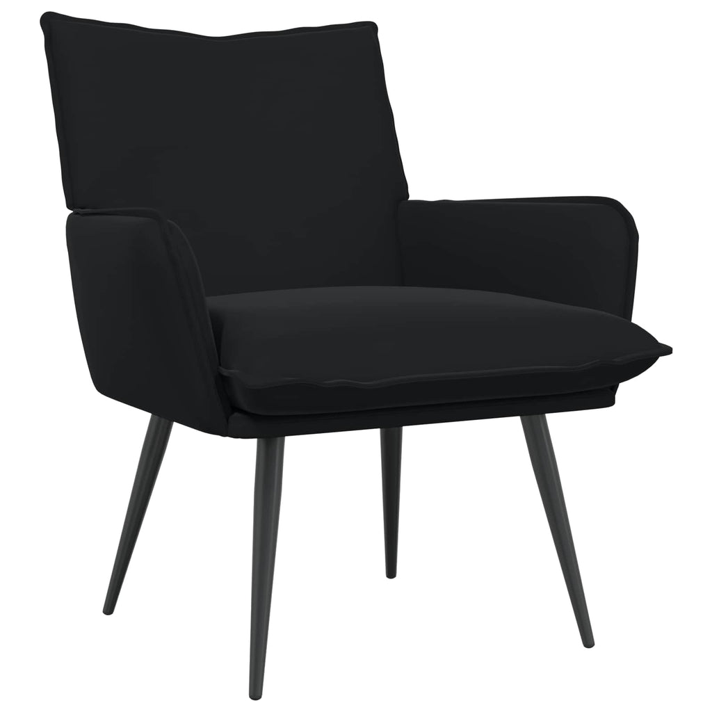 vidaXL Fotel Czarny Welur