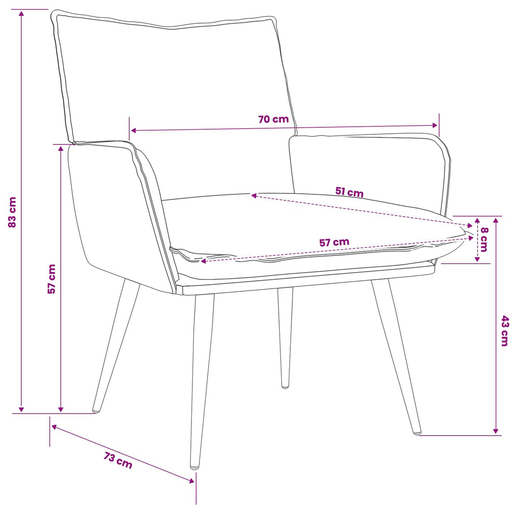 vidaXL Fotel Szary Ekoskóra