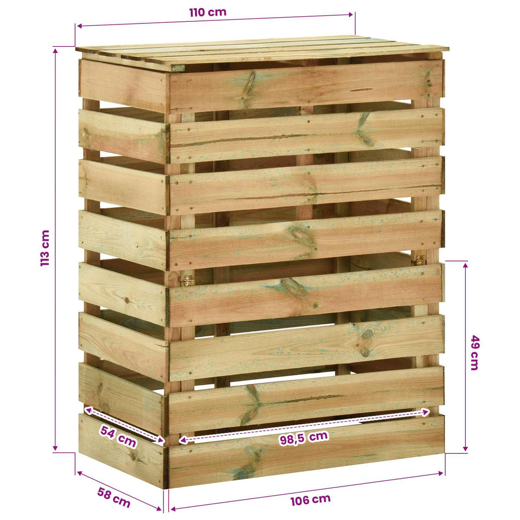 vidaXL Listwowy komposter ogrodowy 2 pcs zielony 110 x 58 x 113 cm