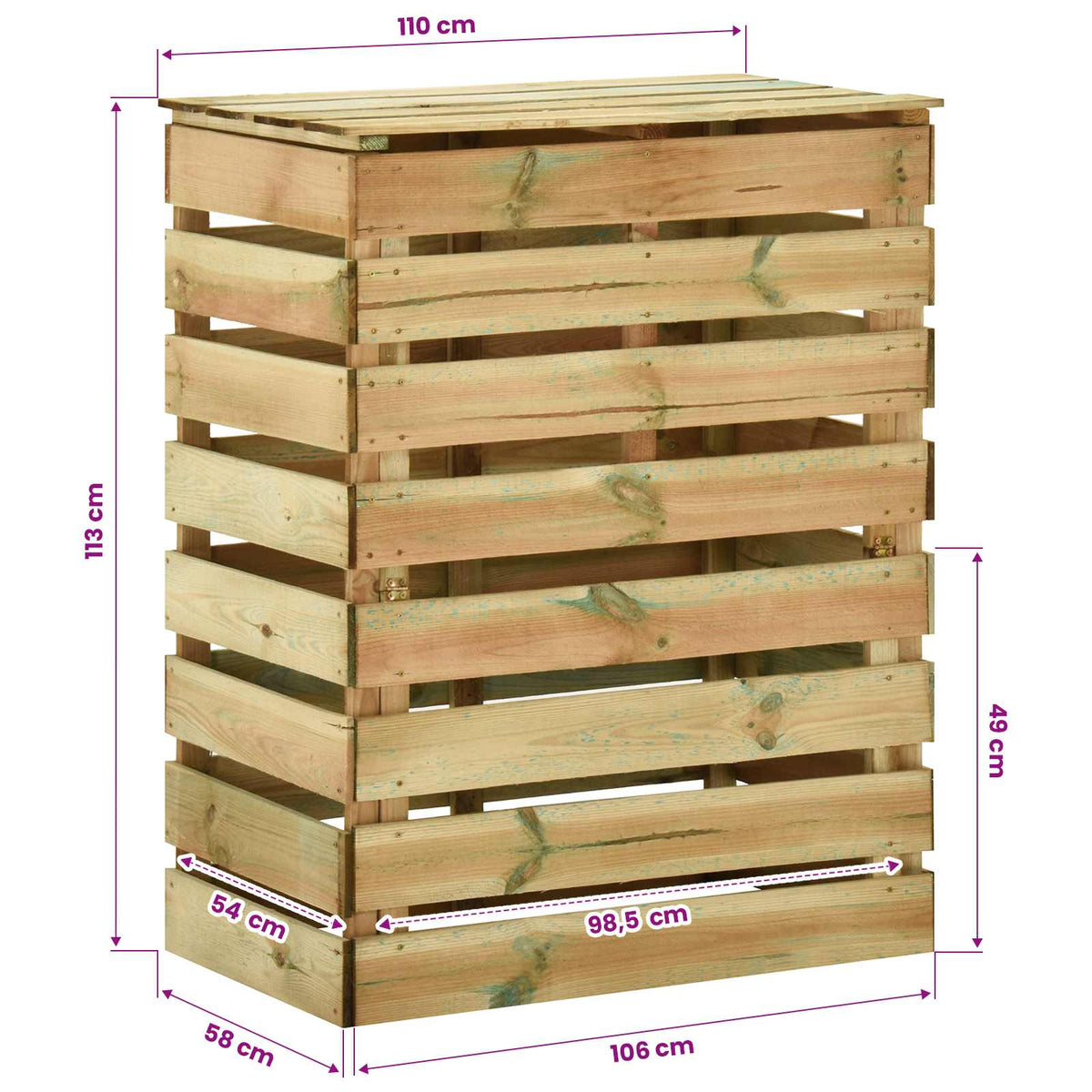 vidaXL Listwowy komposter ogrodowy 2 pcs zielony 110 x 58 x 113 cm