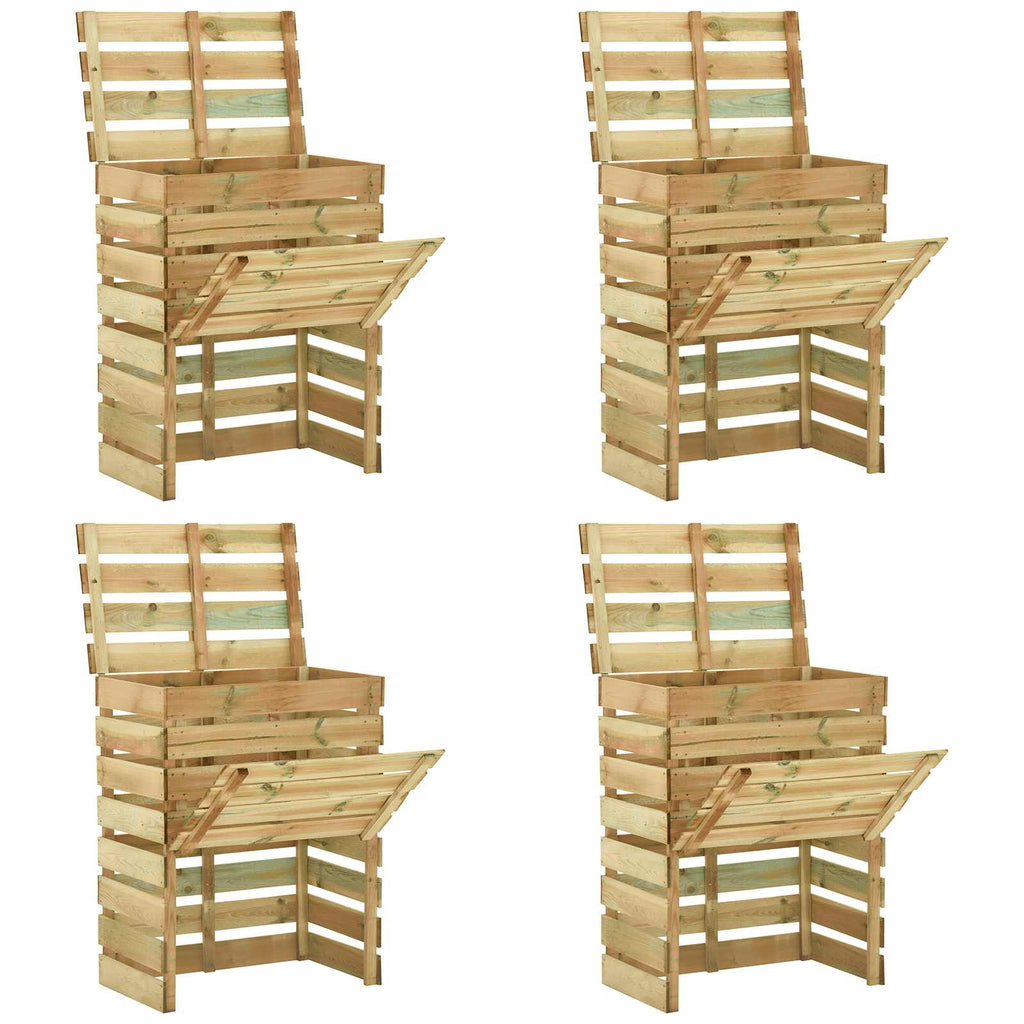 vidaXL Listwowy komposter ogrodowy 4 pcs zielony 110 x 58 x 113 cm