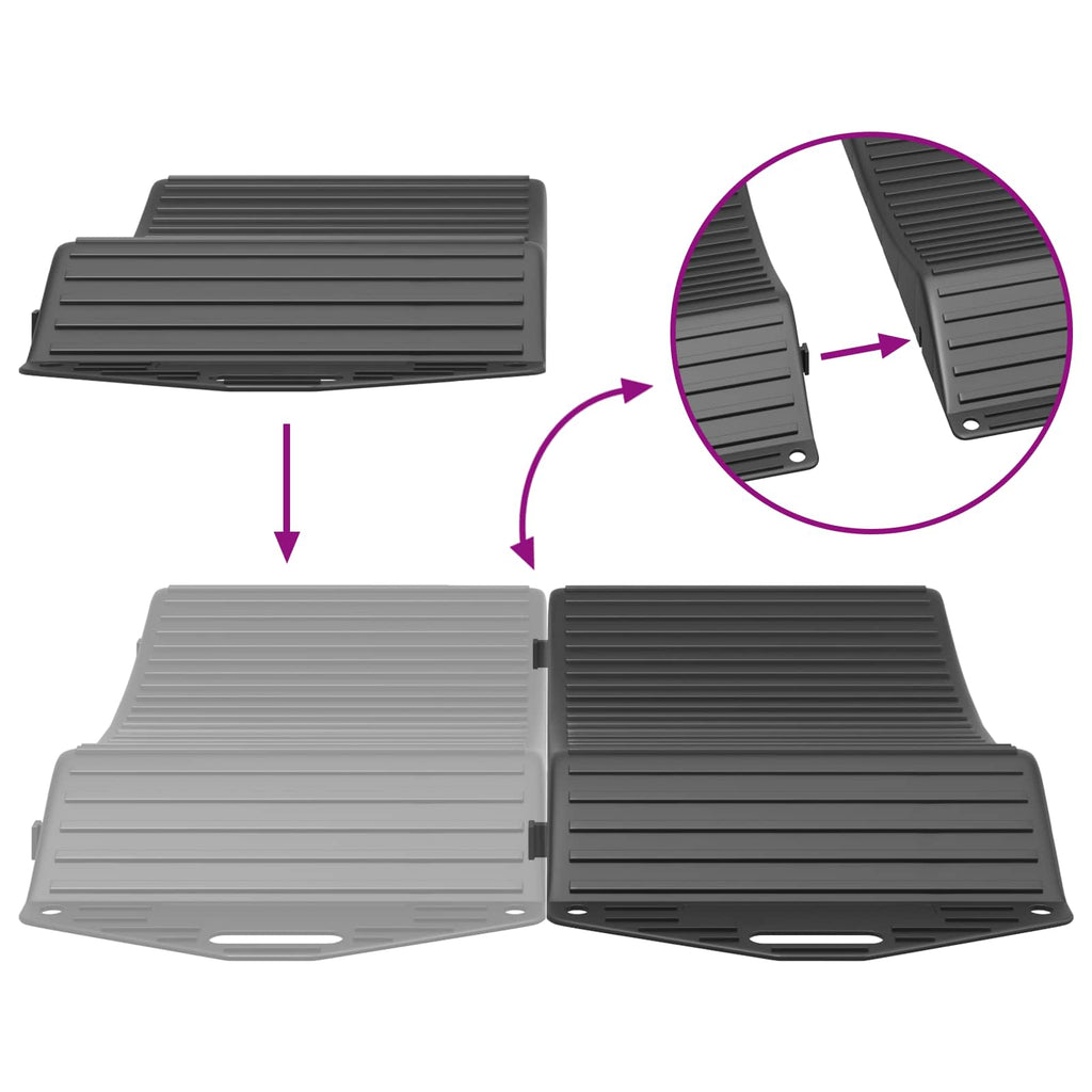 vidaXL Oszczędzacze opon 2 szt. Czarny 44 x 20 x 4 cm PP