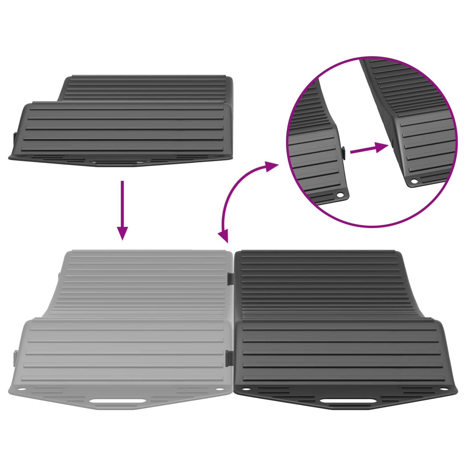 vidaXL Oszczędzacze opon 4 szt. Czarny 44 x 20 x 4 cm PP