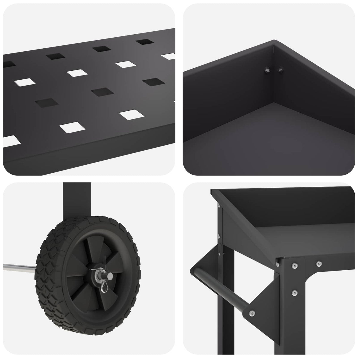 vidaXL Stół do przesadzania na kółkach 96 x 50 x 89 cm Stal zimnogięta