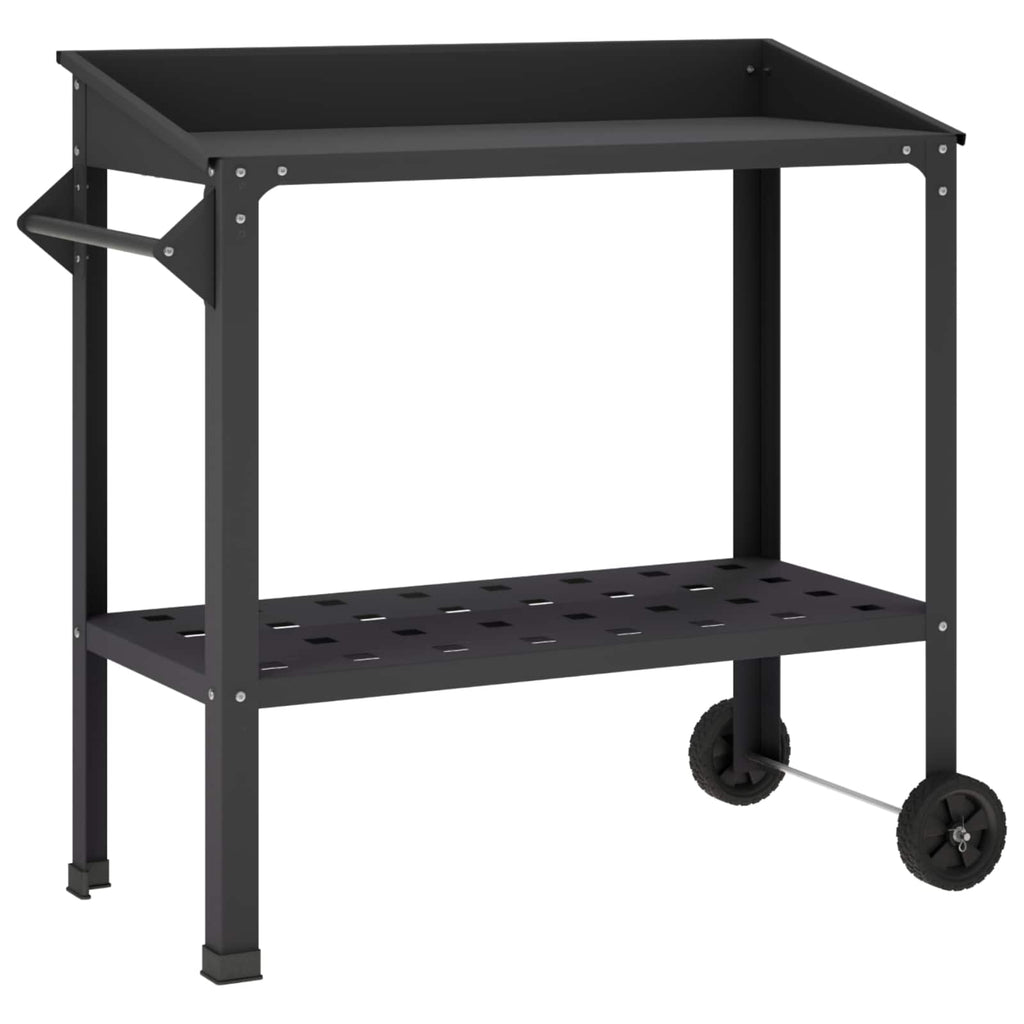 vidaXL Stół do przesadzania na kółkach 96 x 50 x 89 cm Stal zimnogięta