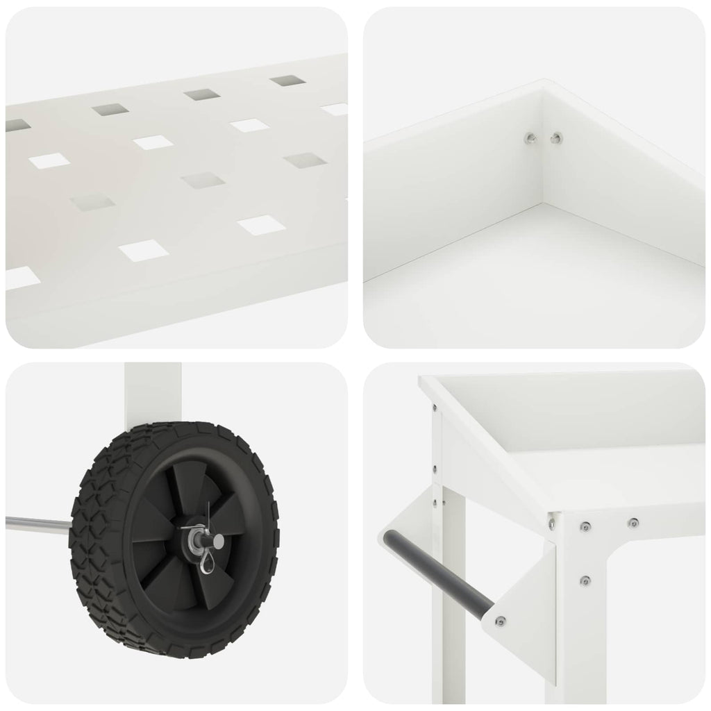 vidaXL Stół do przesadzania na kółkach 96 x 50 x 89 cm Stal zimnogięta