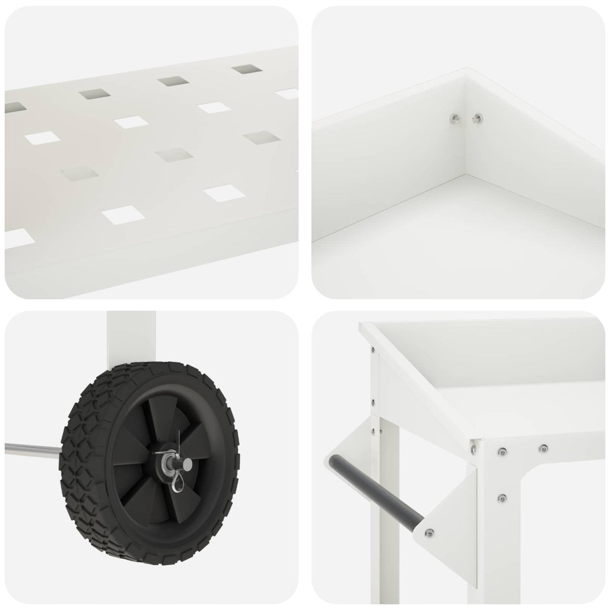 vidaXL Stół do przesadzania na kółkach 96 x 50 x 89 cm Stal zimnogięta