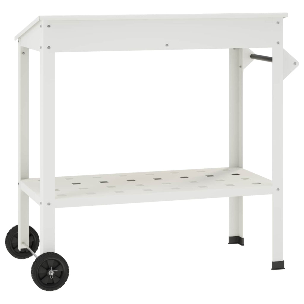 vidaXL Stół do przesadzania na kółkach 96 x 50 x 89 cm Stal zimnogięta