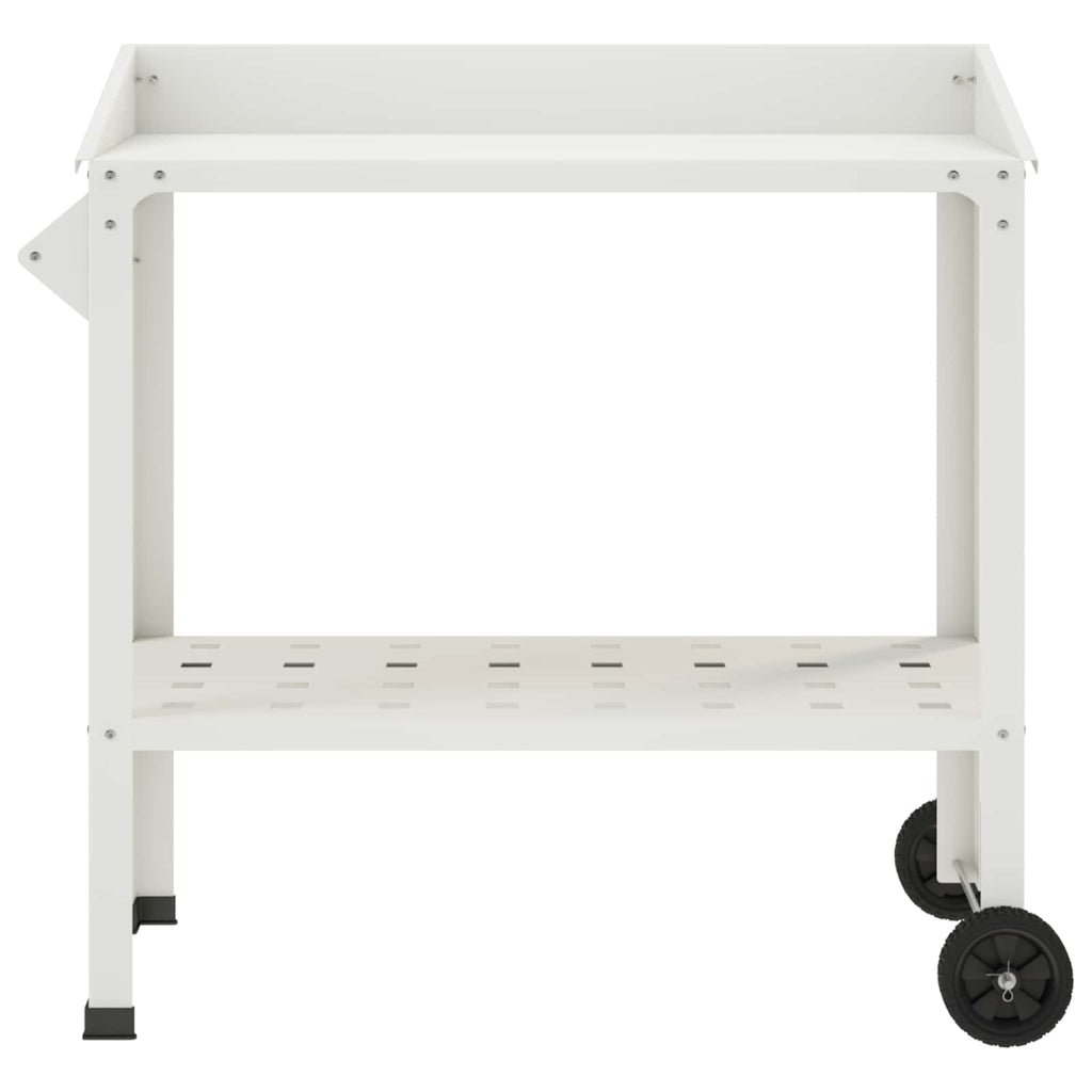 vidaXL Stół do przesadzania na kółkach 96 x 50 x 89 cm Stal zimnogięta