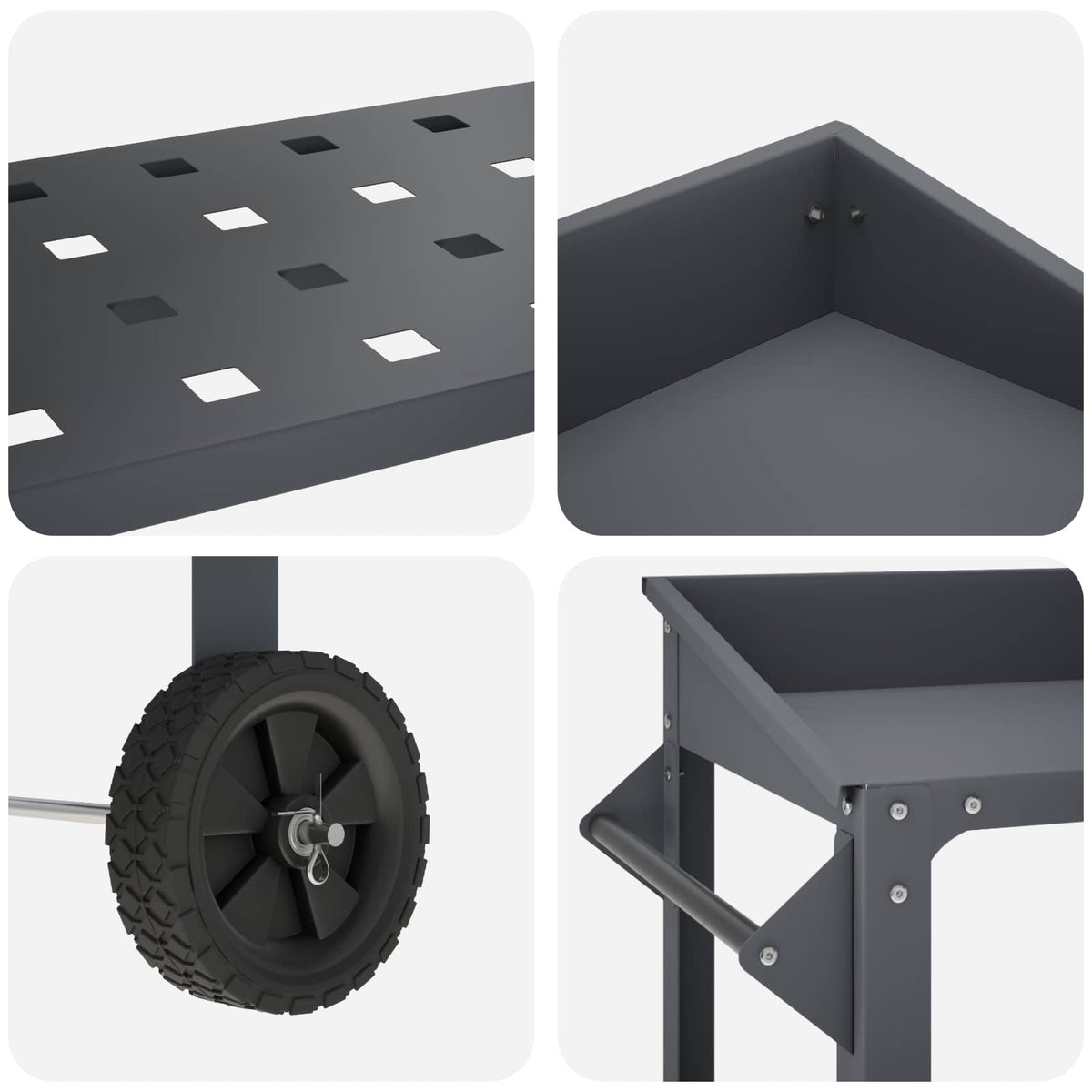vidaXL Stół do przesadzania na kółkach 96 x 50 x 89 cm Stal zimnogięta
