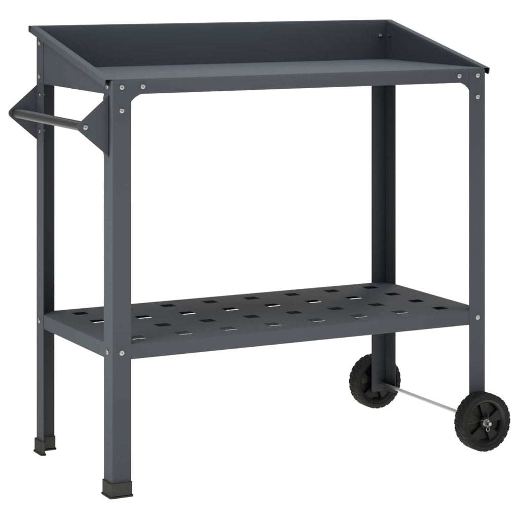 vidaXL Stół do przesadzania na kółkach 96 x 50 x 89 cm Stal zimnogięta