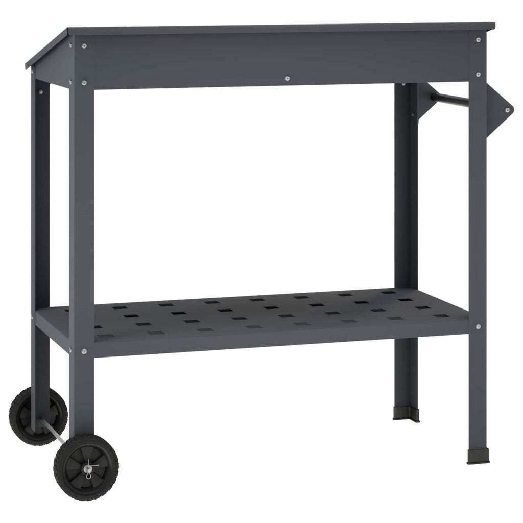 vidaXL Stół do przesadzania na kółkach 96 x 50 x 89 cm Stal zimnogięta