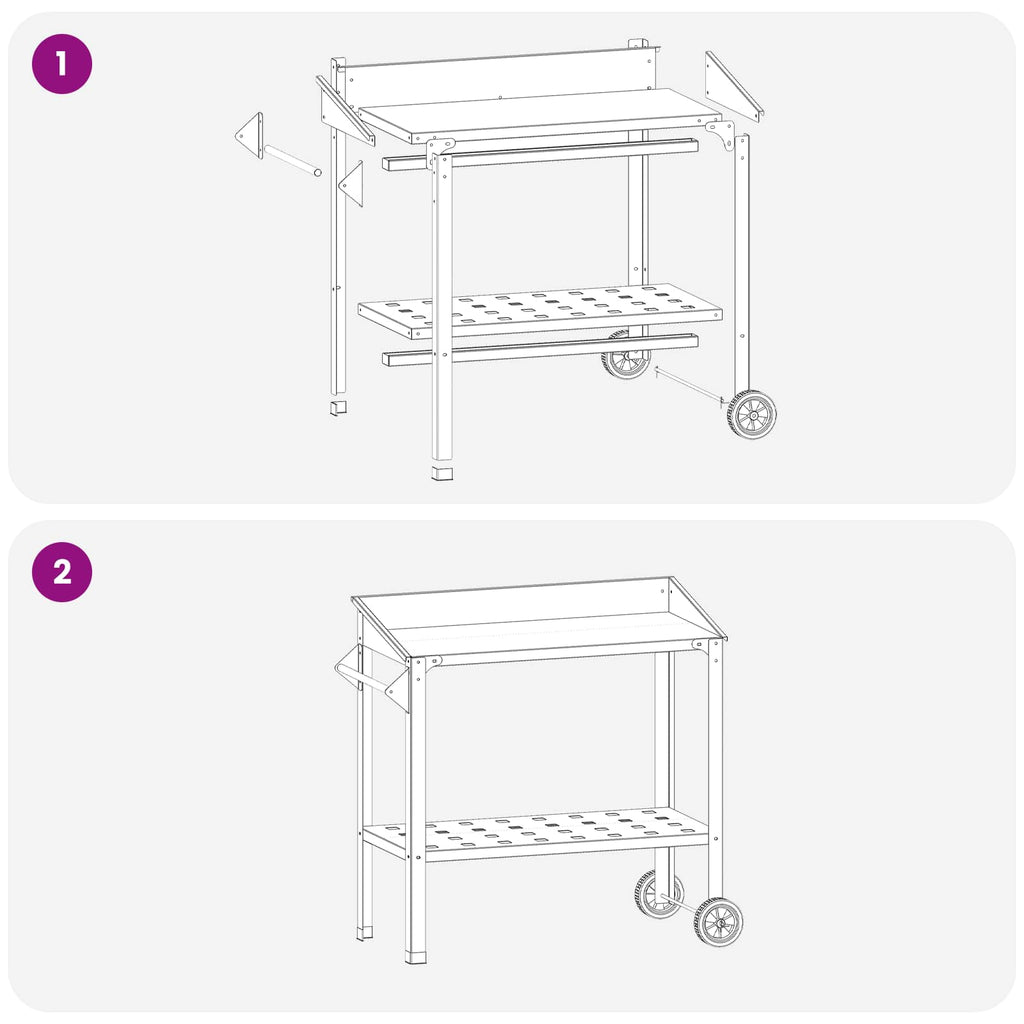 vidaXL Stół do przesadzania na kółkach 96 x 50 x 89 cm Stal zimnogięta