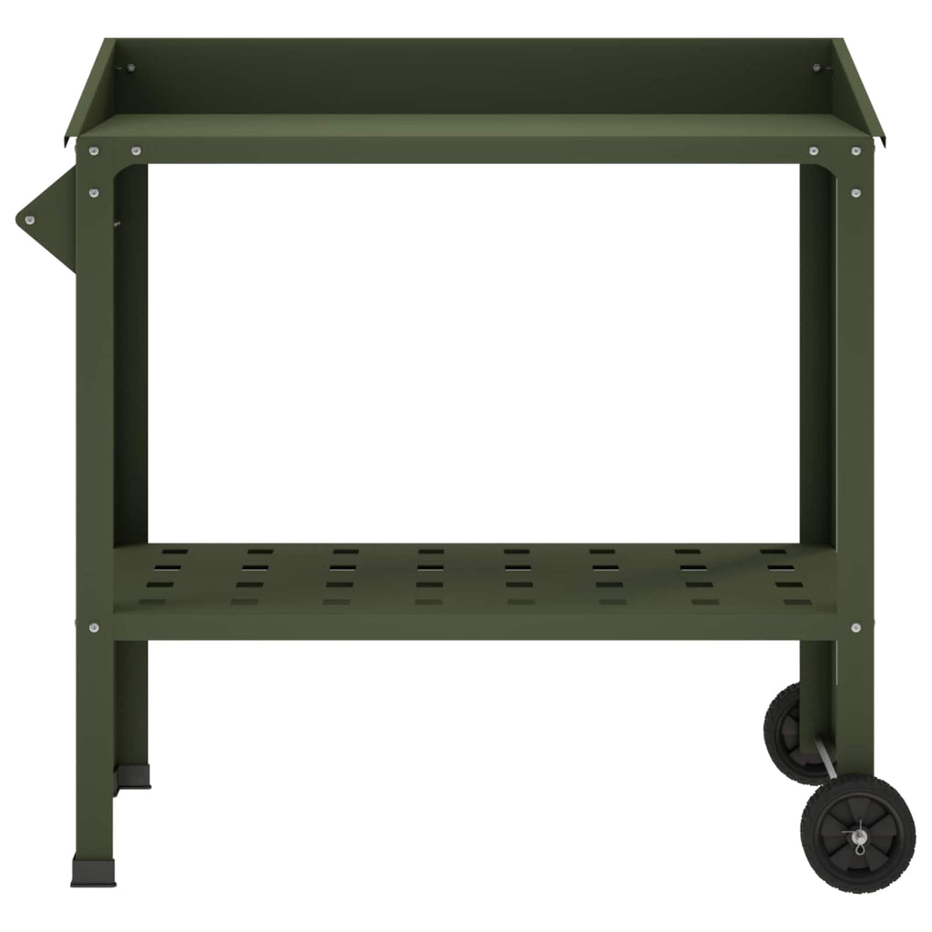 vidaXL Stół do przesadzania na kółkach 96 x 50 x 89 cm Stal zimnogięta