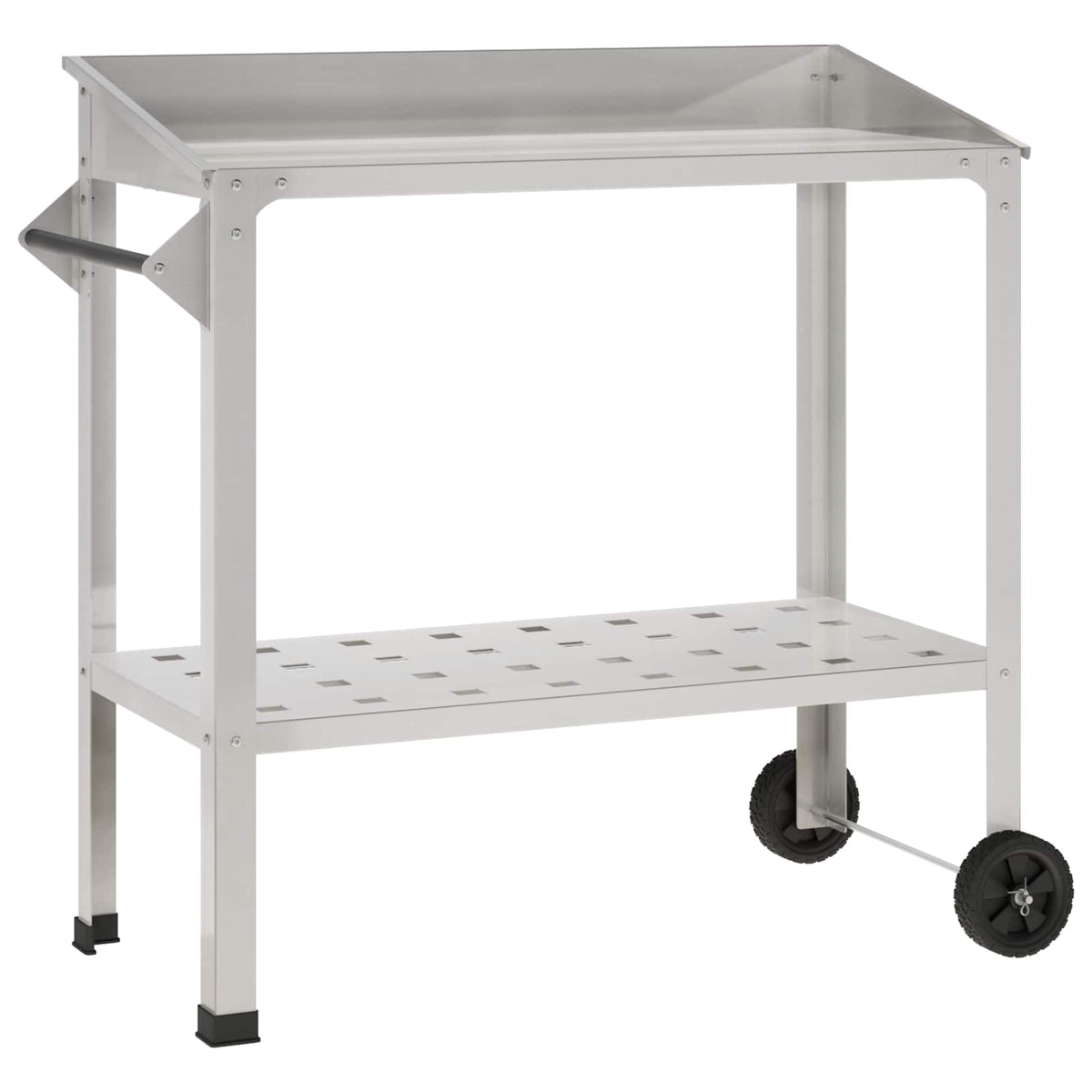 vidaXL Stół do przesadzania na kółkach 96 x 50 x 89 cm Stal nierdzewna