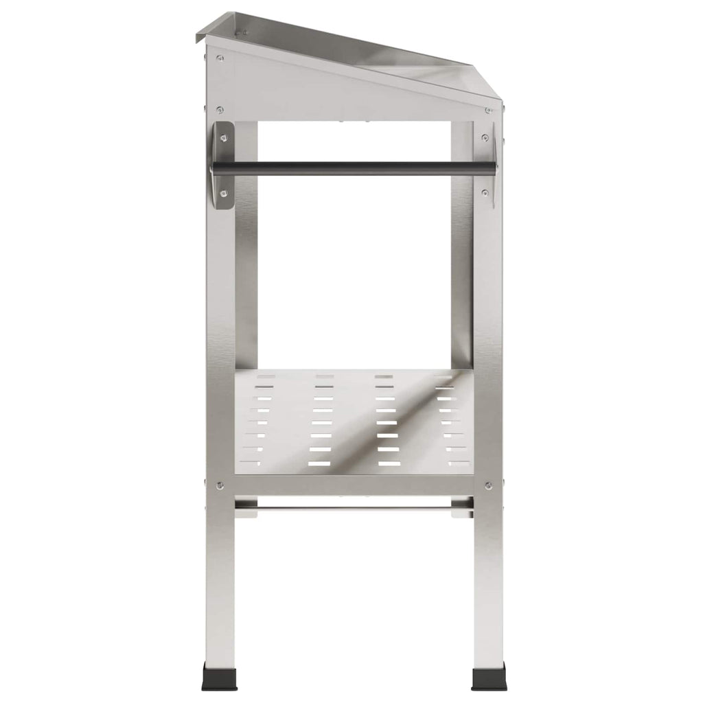 vidaXL Stół do przesadzania na kółkach 96 x 50 x 89 cm Stal nierdzewna