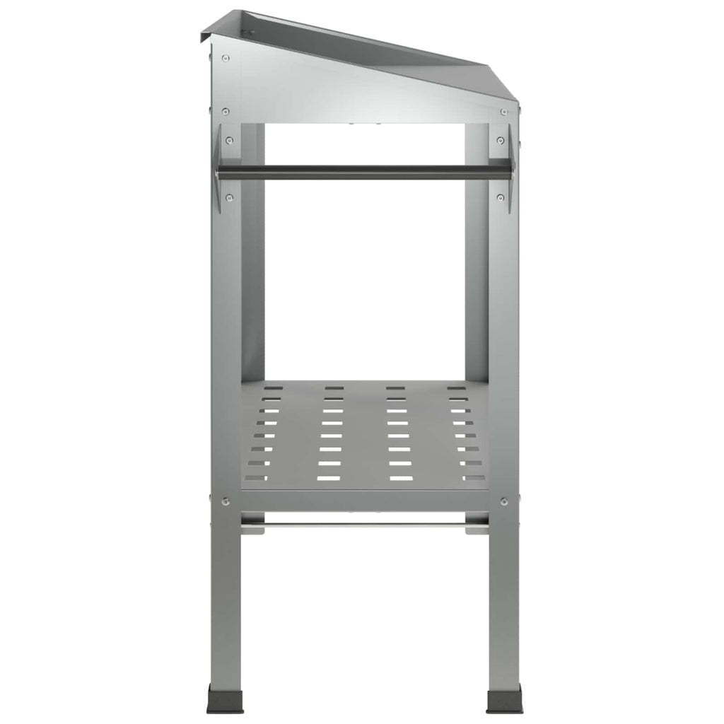 vidaXL Stół do przesadzania na kółkach srebrny 96 x 50 x 89 cm