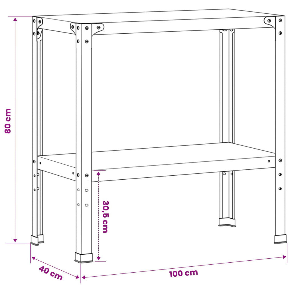 vidaXL Stół do przesadzania 100 x 40 x 80 cm Stal malowana proszkowo