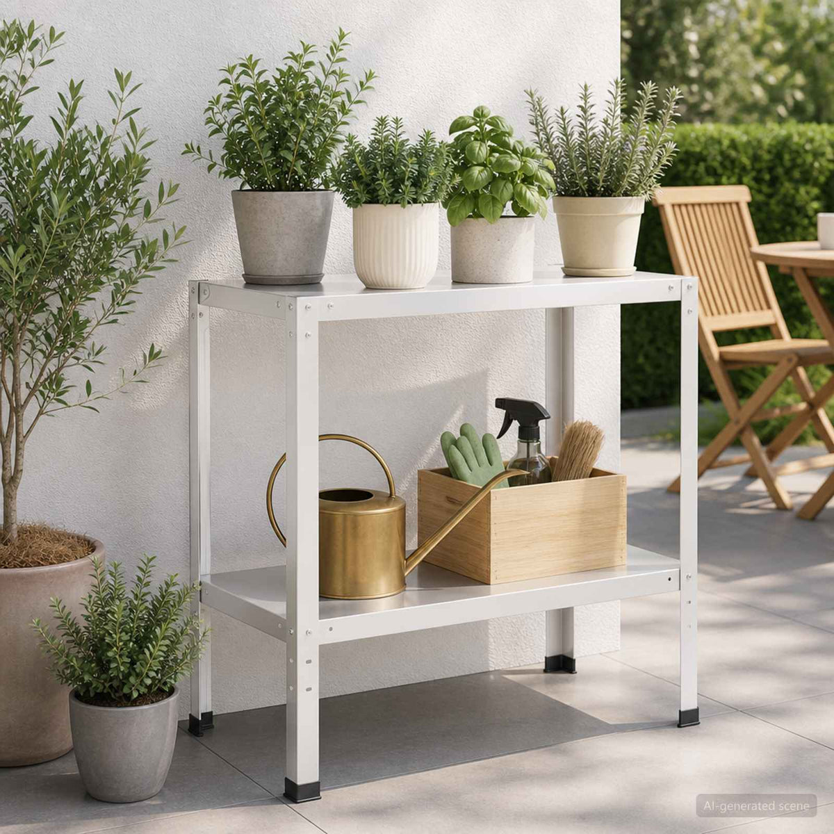 vidaXL Stół do przesadzania 100 x 40 x 80 cm Stal malowana proszkowo