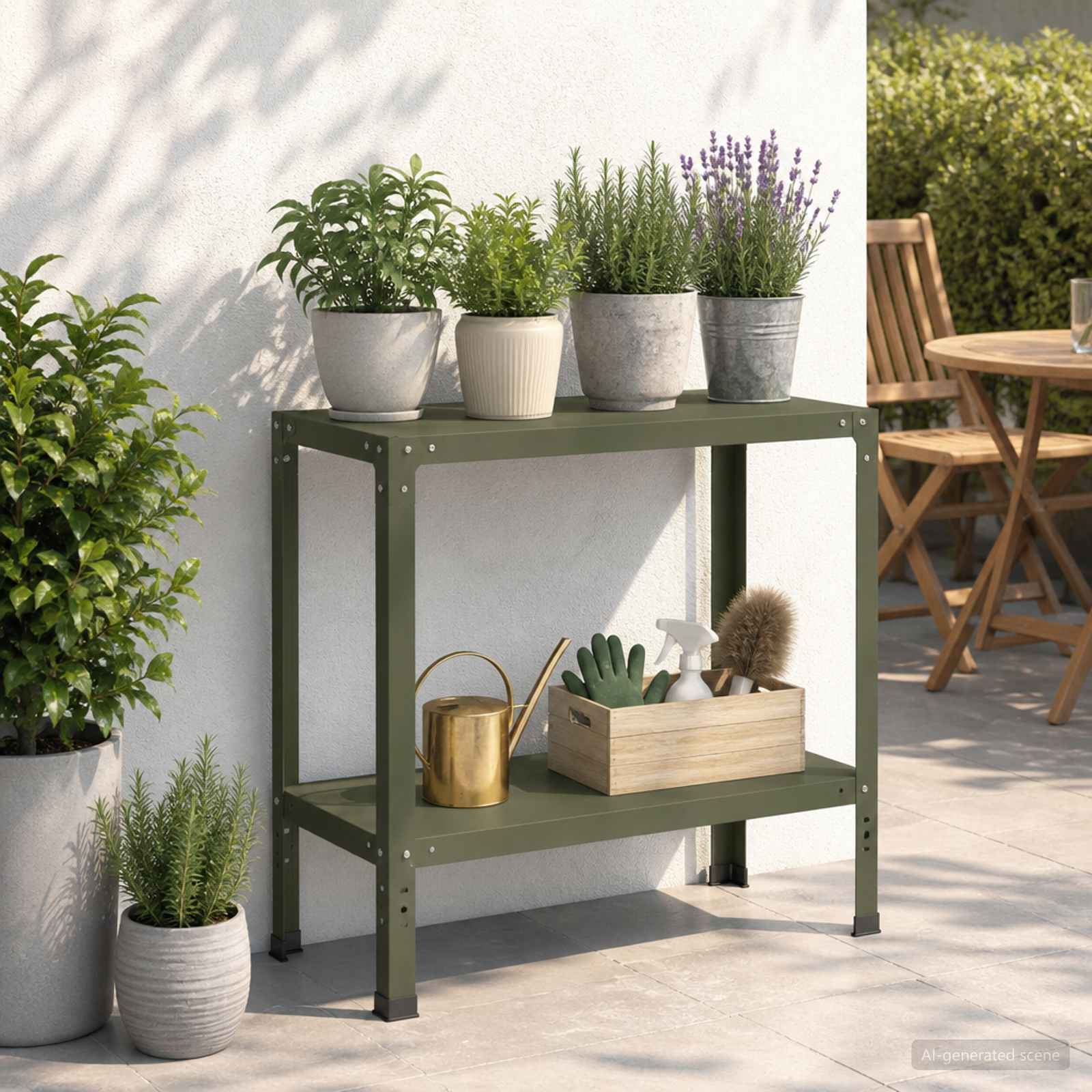 vidaXL Stół do przesadzania 100 x 40 x 80 cm Stal malowana proszkowo
