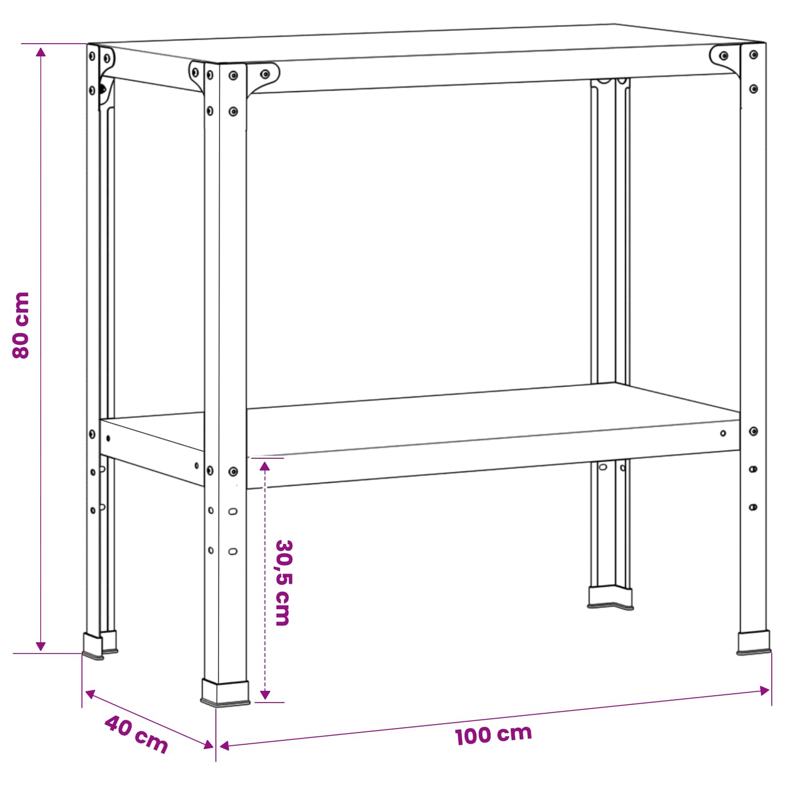 vidaXL Stół do przesadzania 100 x 40 x 80 cm Stal ocynkowana srebrny