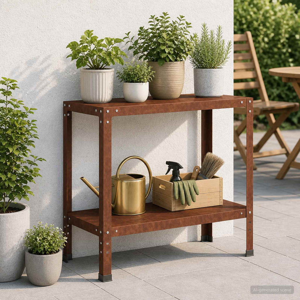 vidaXL Stół do przesadzania 100 x 40 x 80 cm Stal kortenowska Rdzawy