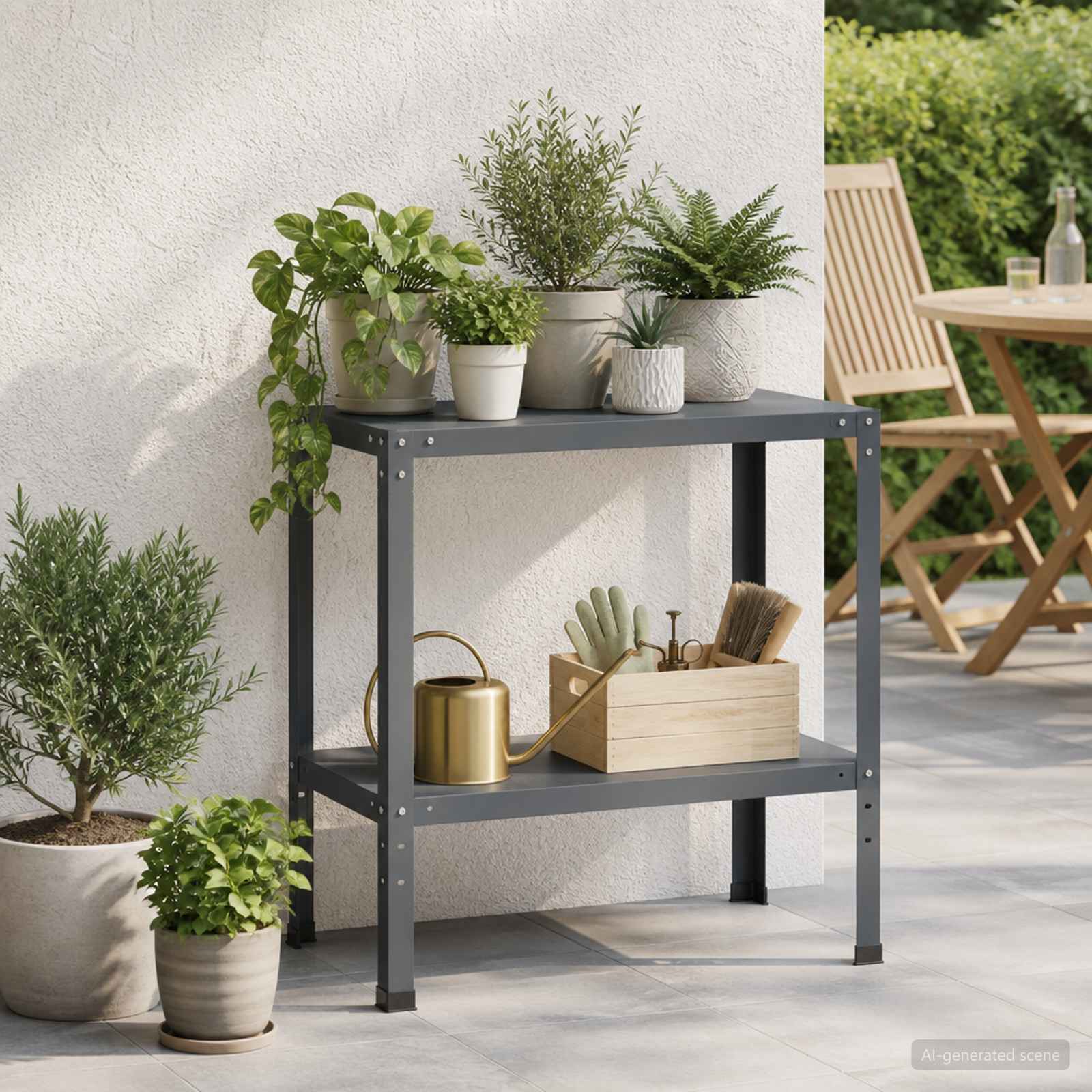 vidaXL Stół do przesadzania 80 x 40 x 80 cm Stal malowana proszkowo