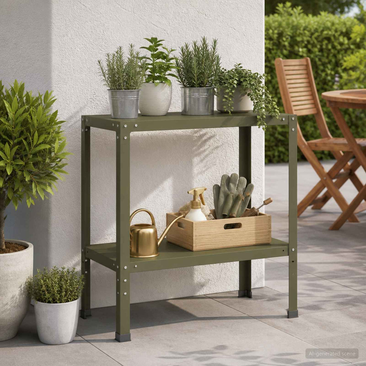 vidaXL Stół do przesadzania 80 x 40 x 80 cm Stal malowana proszkowo