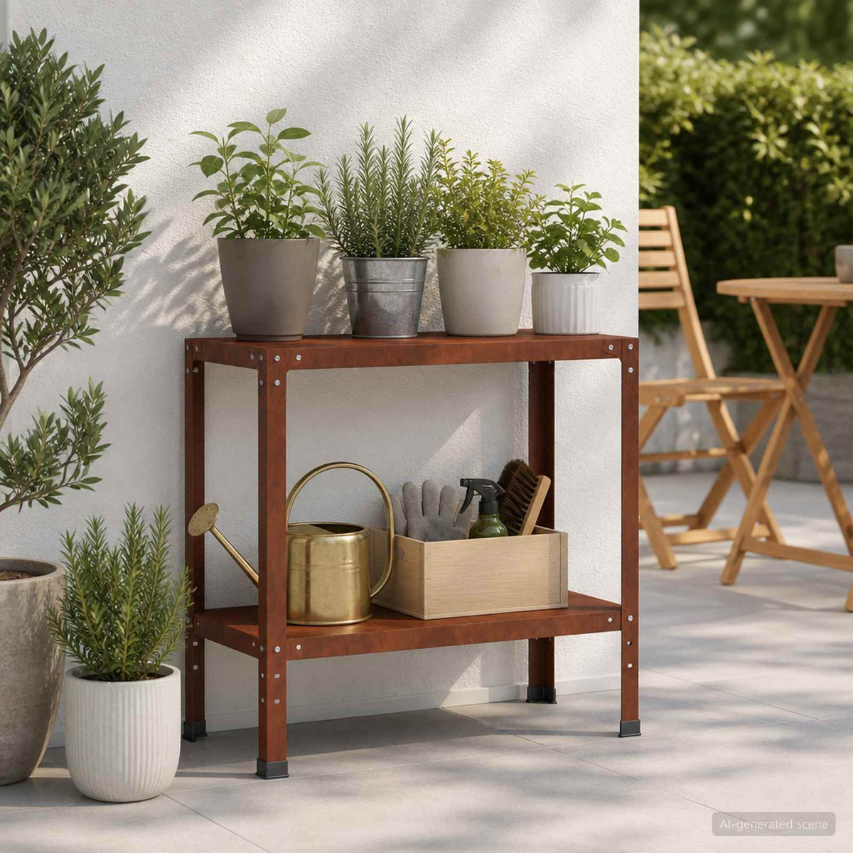 vidaXL Stół do przesadzania 80 x 40 x 80 cm Stal kortenowska Rdzawy