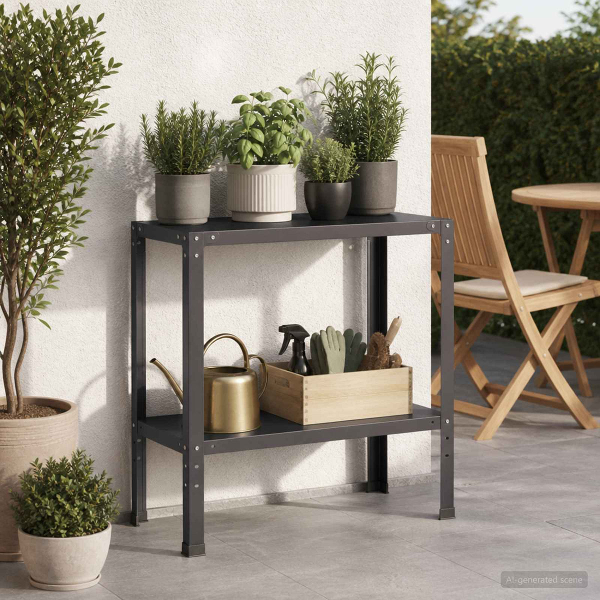 vidaXL Stół do przesadzania 60 x 40 x 80 cm Stal malowana proszkowo
