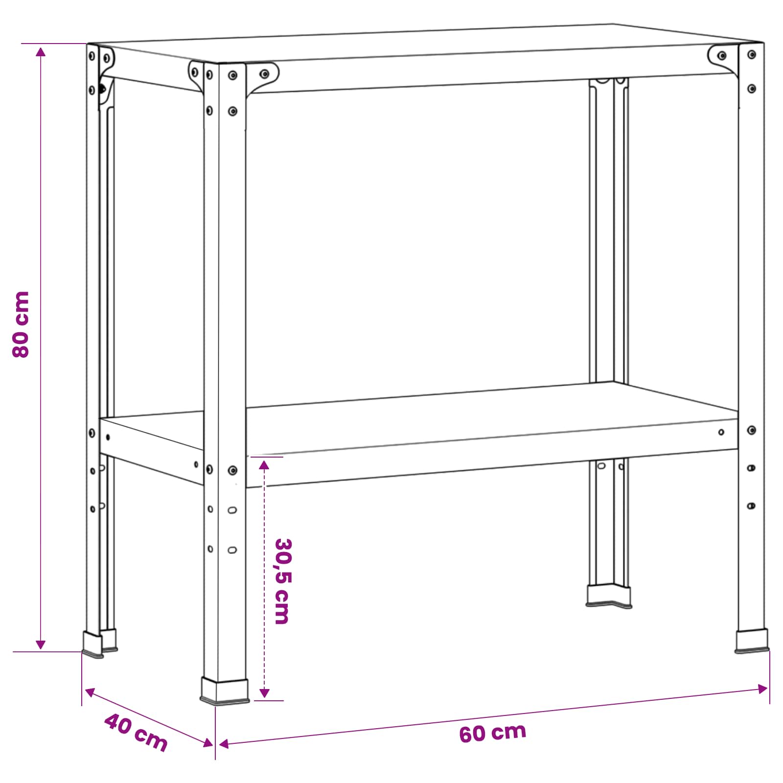 vidaXL Stół do przesadzania 60 x 40 x 80 cm Stal kortenowska Rdzawy