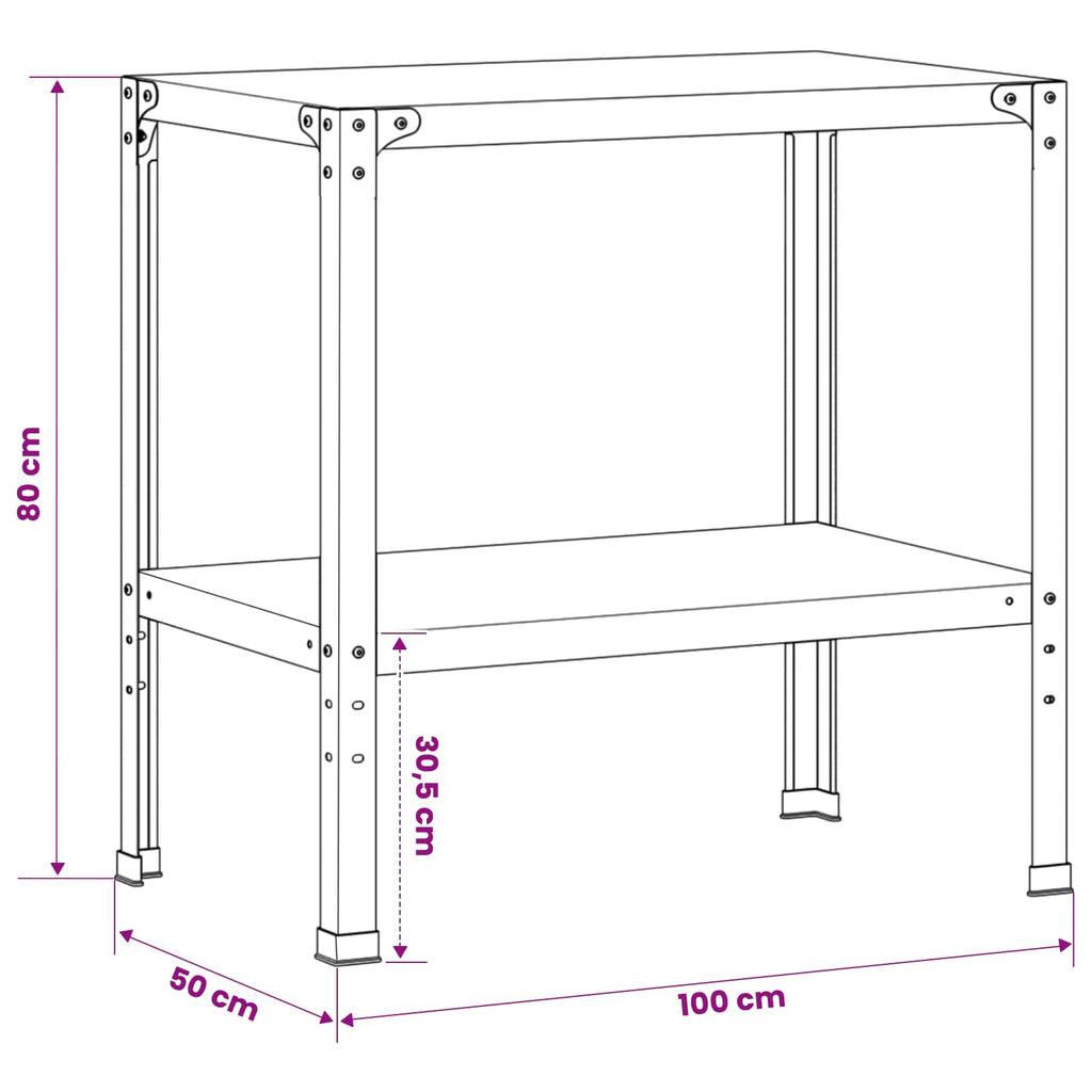 vidaXL Stół do przesadzania 100 x 50 x 80 cm Stal malowana proszkowo