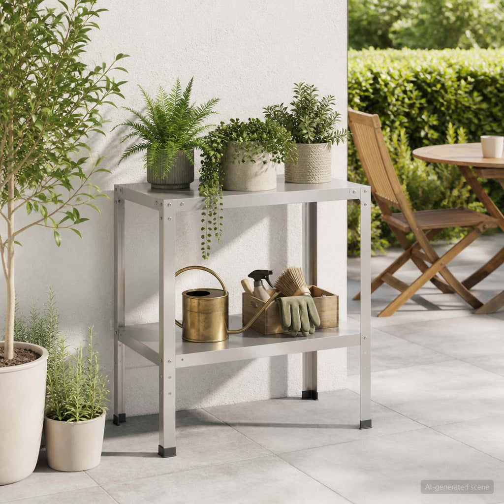 vidaXL Stół do przesadzania 100 x 50 x 80 cm Stal nierdzewna srebrny