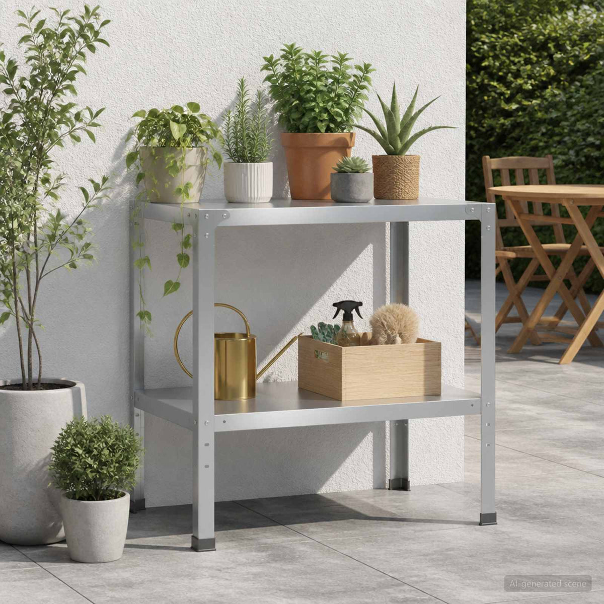 vidaXL Stół do przesadzania 100 x 50 x 80 cm Stal ocynkowana srebrny