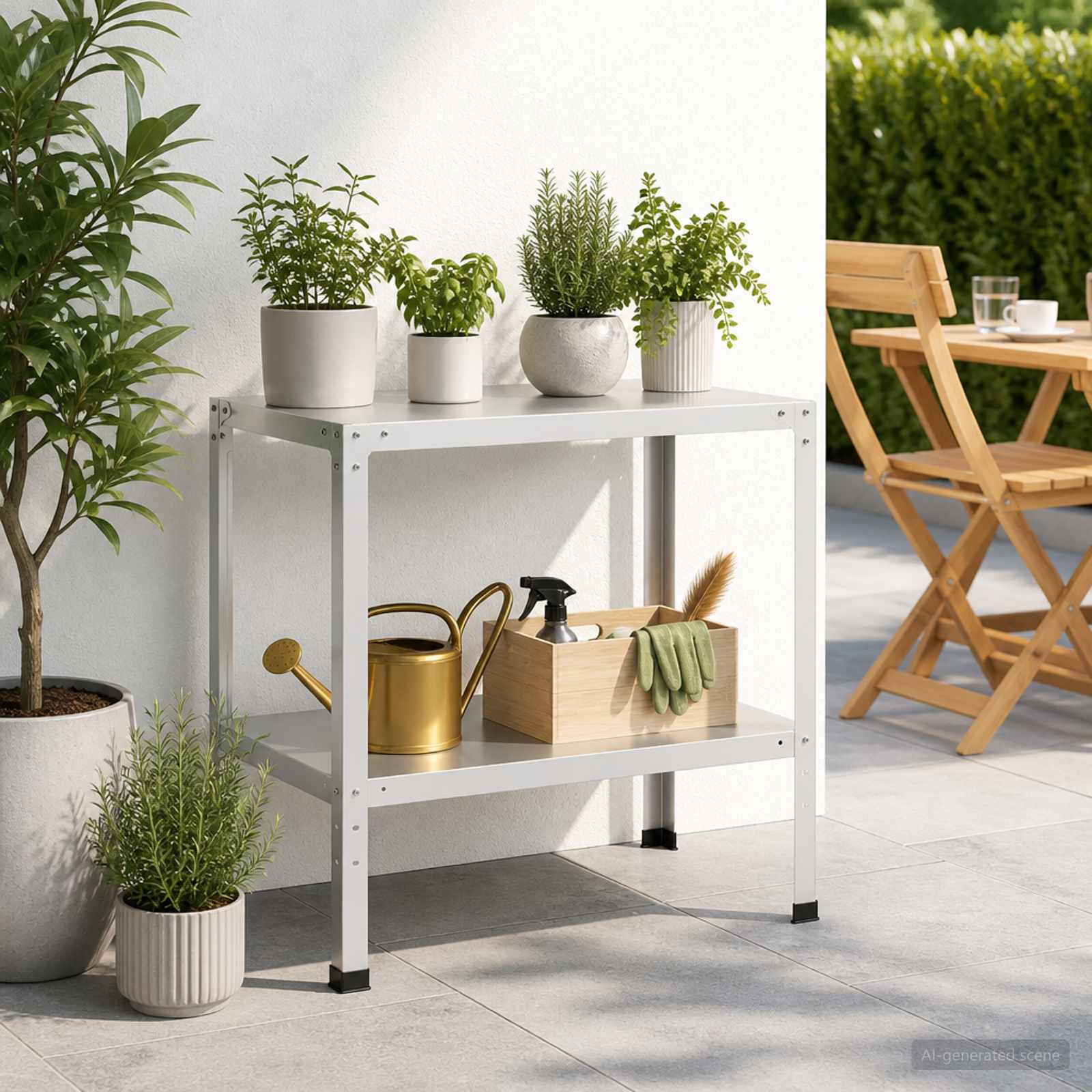 vidaXL Stół do przesadzania 80 x 50 x 80 cm Stal malowana proszkowo