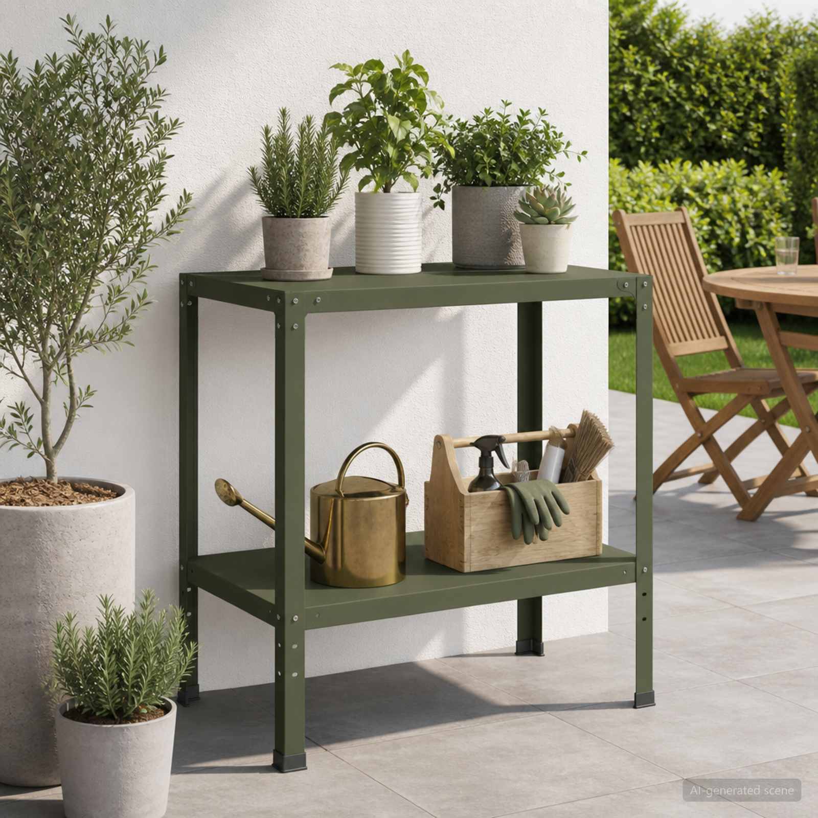 vidaXL Stół do przesadzania 80 x 50 x 80 cm Stal malowana proszkowo
