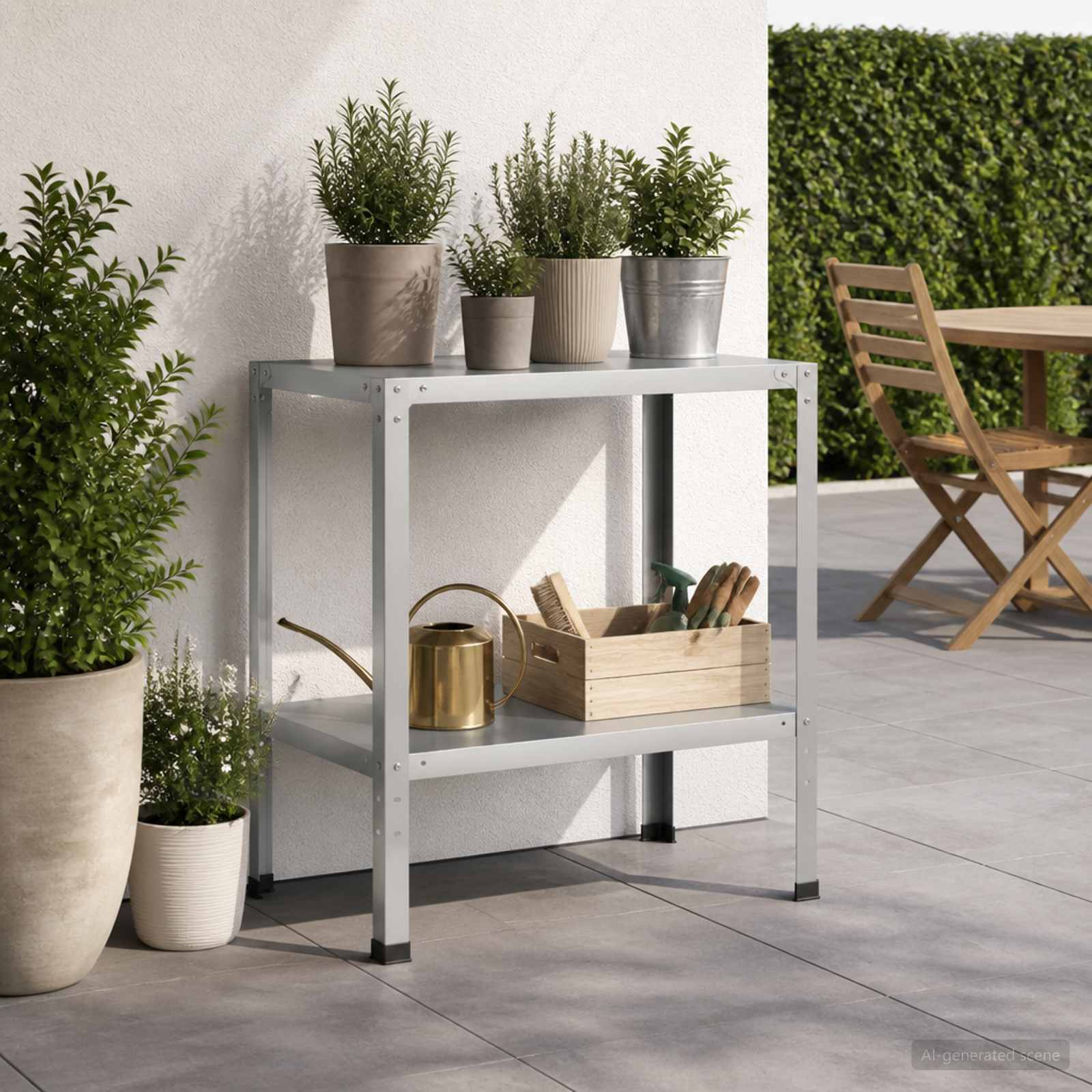 vidaXL Stół do przesadzania 80 x 50 x 80 cm Stal ocynkowana srebrny