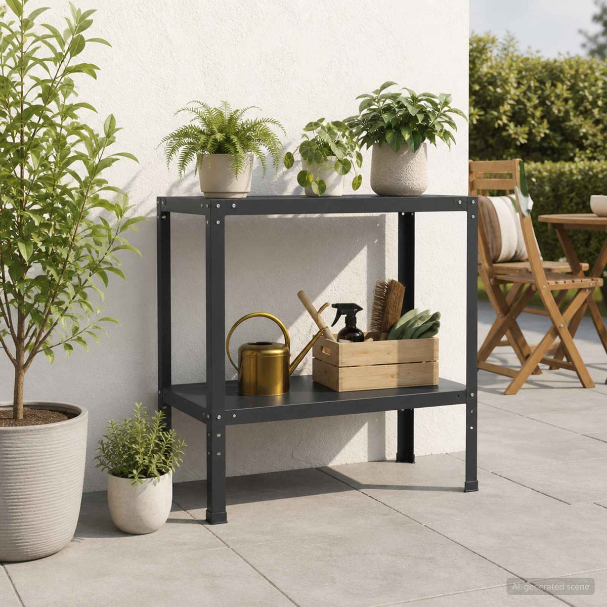 vidaXL Stół do przesadzania 60 x 50 x 80 cm Stal malowana proszkowo