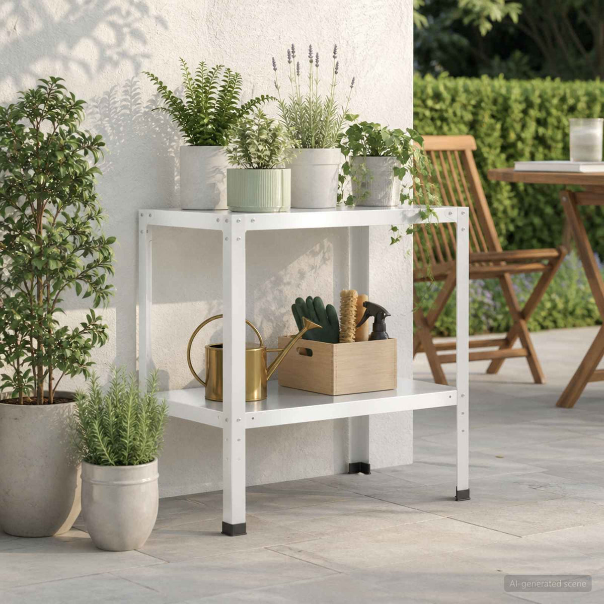 vidaXL Stół do przesadzania 60 x 50 x 80 cm Stal malowana proszkowo