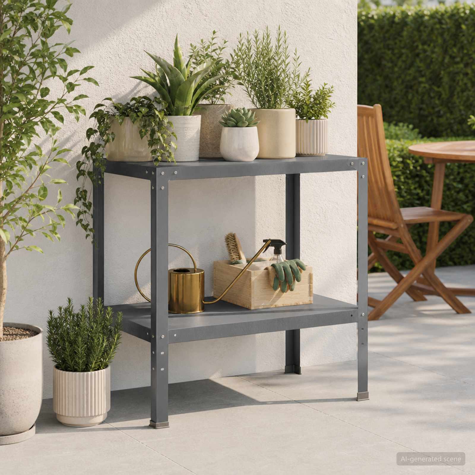 vidaXL Stół do przesadzania 60 x 50 x 80 cm Stal malowana proszkowo