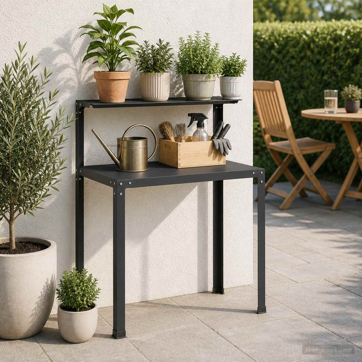 vidaXL Stół do przesadzania 80 x 50 x 104 cm Stal malowana proszkowo