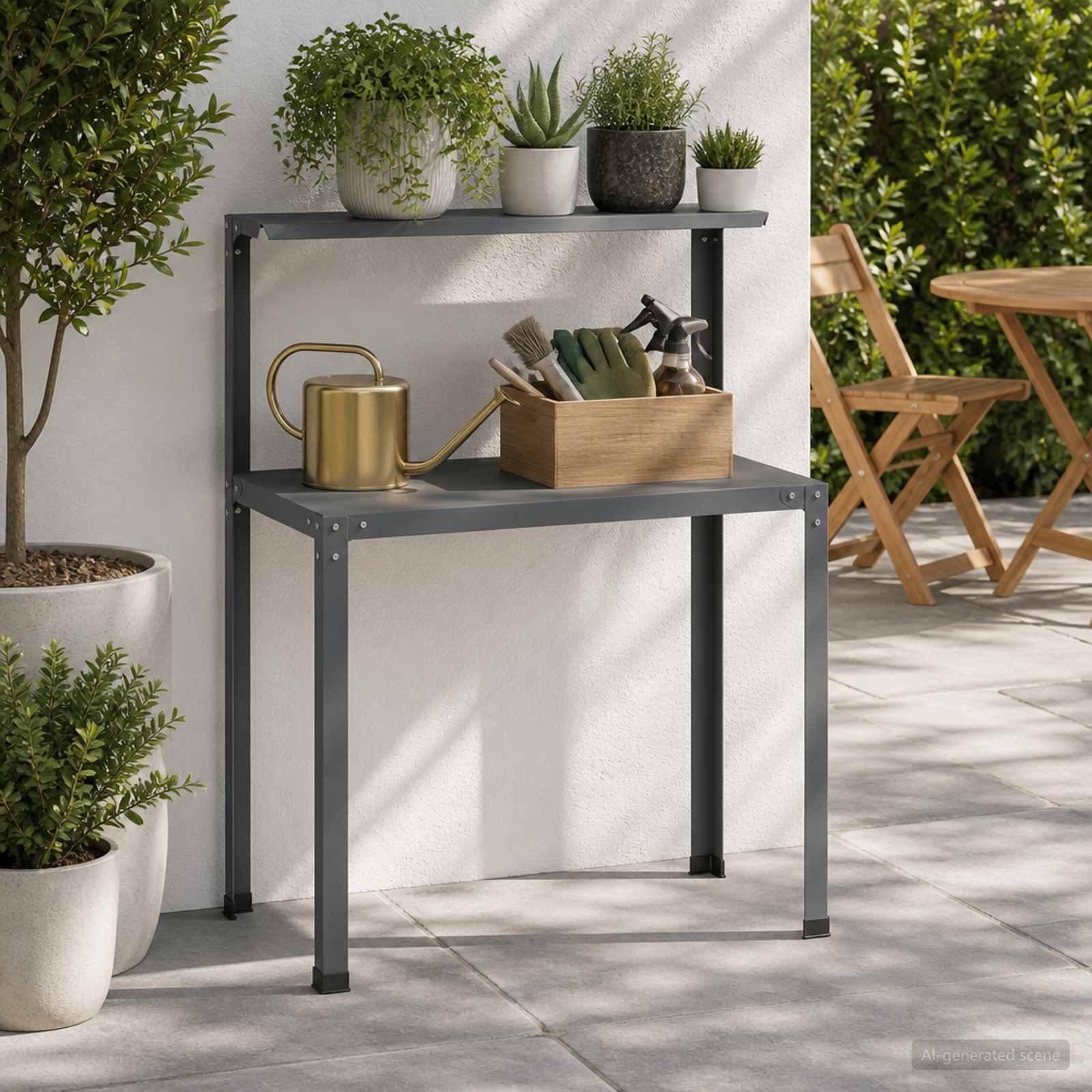 vidaXL Stół do przesadzania 80 x 50 x 104 cm Stal malowana proszkowo